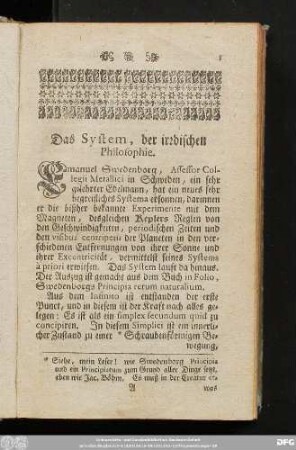 Das System, der irrdischen Philosophie.