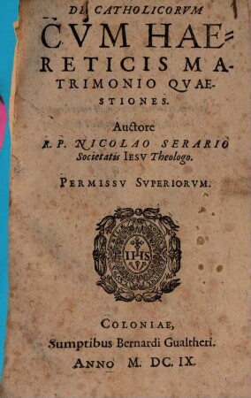 De Catholicorum Cum Haereticis Matrimonio Quaestiones