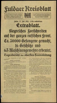 Ausgabe vom Samstag, den 17. Juli 1915.