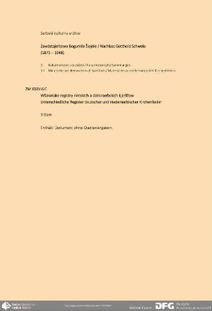 Unterschiedliche Register deutscher und niedersorbischer Kirchenlieder