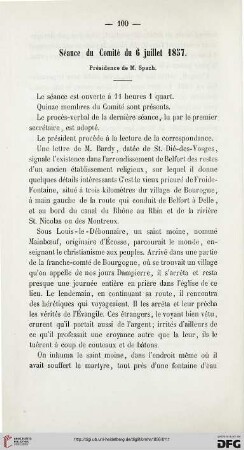Séance du Comité du 6 juillet 1857