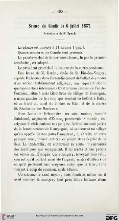 Séance du Comité du 6 juillet 1857