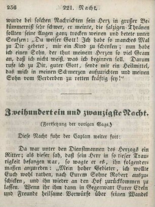 Zweihundert ein und zwanzigste Nacht