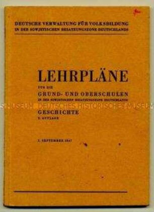 Geschichts-Lehrpläne für die Grund- und Oberschulen