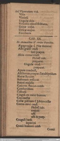 Cap. XX. De Animalibus & eorum Partibus