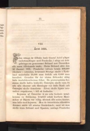 VIII. Året 1631.