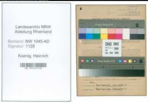Entnazifizierung Heinrich Koenig , geb. 26.10.1901 (Angestellter)