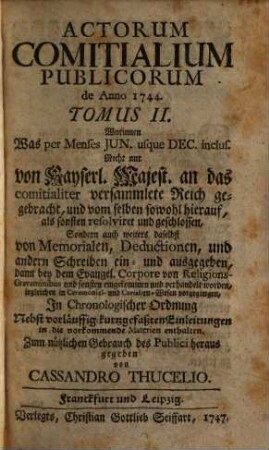 Acta comitialia publica, 1744, T. 2