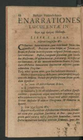 Philippi Melanchtonis Enarratione Luculentae In ... Hesiodi.