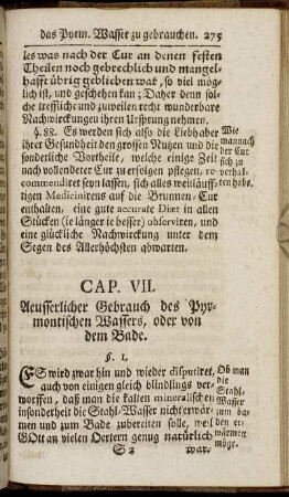 Cap. VII. Aeußerlicher Gebrauch des Pyrmontischen Wassers, oder von dem Stahl-Wasser-Bade.