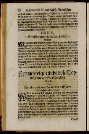 Hernach folge etliche böse Tödtung, und von Straff derselben Thäter.