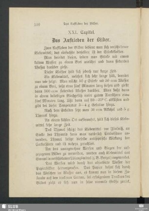 XXI. Capitel. Das Aufkleben der Bilder