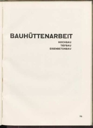 Abbildungen: Bauhüttenarbeit - Hochbau, Tiefbau, Eisenbetonbau