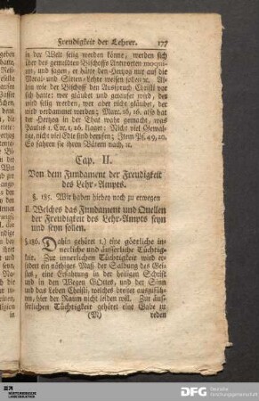 Cap. II. Von dem Fundament der Freudigkeit des Lehr-Ampts.