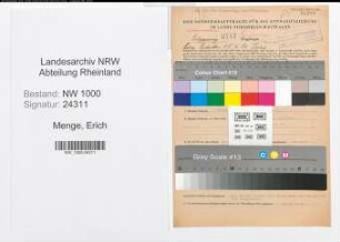 Entnazifizierung Erich Menge, geb. 28.02.1908 (Stukkateur)