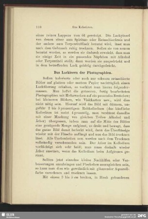 Das Lackieren der Photographien
