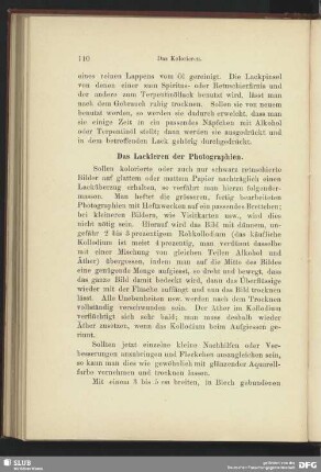 Das Lackieren der Photographien