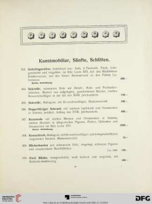Kunstmobiliar, Sänfte, Schlitten (Nr. 363-397)