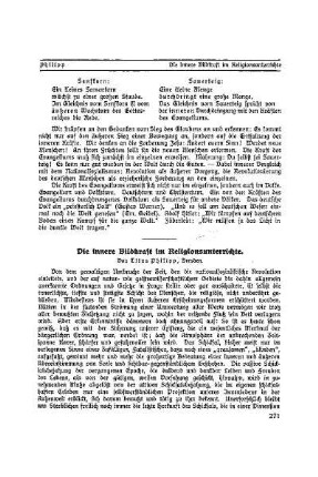 Die innere Bildkraft im Religionsunterrichte