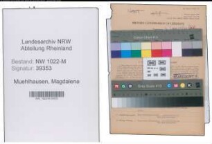 Entnazifizierung Magdalena Muehlhausen , geb. 28.10.1893 ()
