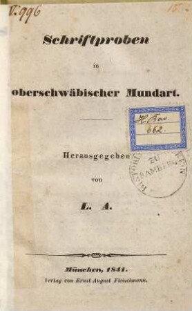 Schriftproben in oberschwäbischer Mundart