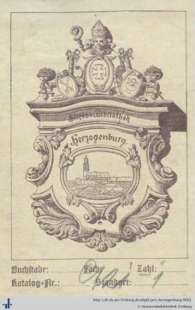 Exlibris (Aus: UB Freiburg, TX 2018/269).