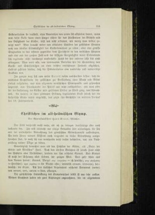 Christliches im alt-heidnischen Olymp