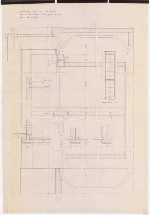 Preußischer Landtag, Berlin Umbau zum »Haus der Flieger«: Umbau Stabsamt, Raum 9 und 10 (Jalousieschrank): Details 1:10, 1:1