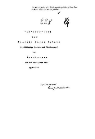 1922/23: Jahresbericht der Königin-Luise-Schule in Nordhausen ... - 1922/23