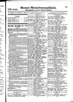 716. Ausgabe. Samstag, 2. Oktober 1915