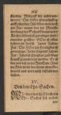 XV. Von den Ehe-Sachen.