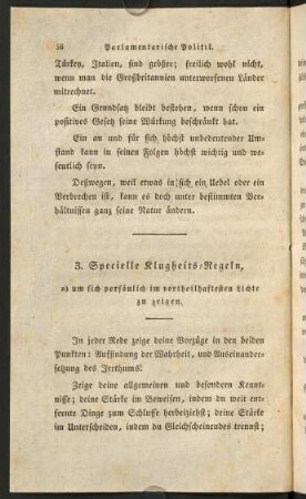 3. Specielle Klugheits-Regeln