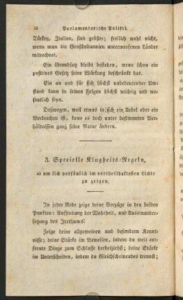 3. Specielle Klugheits-Regeln