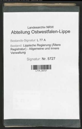 Erlaß einer neuen Verwaltungsordnung für das Strafwerkhaus