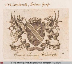 Wappen des Grafen Jenison Walworth