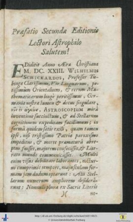 Praefatio Secundae Editionis.