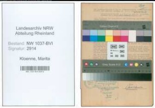 Entnazifizierung Marita Kloenne , geb. 20.04.1914 (Dolmetscherin)