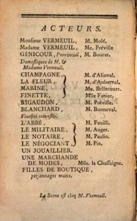 Les valets, maitres de la maison : Comedie