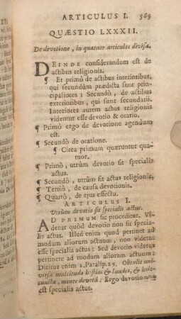 Quaestio LXXXII. De devotione, in quatuor articulos divisa.
