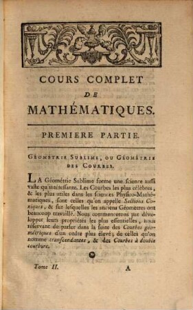 Cours Complet De Mathématiques, 2