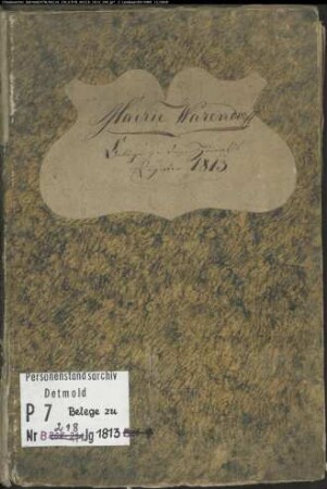 Belegakten zum Heiratsregister der Munizipalität Neuwarendorf (B 1813,1814)