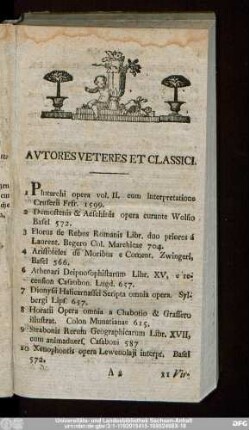 Autores Veteres Et Classici.