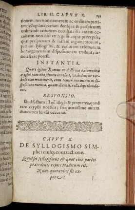 Caput X. De Syllogismo Simplici eiusq contractione.