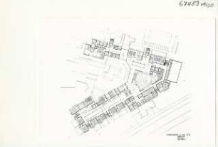 Max-Josef-Stift Mädchengymnasium und Internat, München-Bogenhausen (Diplomarbeit bei Peter Poelzig): Grundriss 1. Obergeschoss 1:200