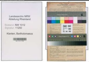 Entnazifizierung Bartholomaeus Klanten , geb. 21.05.1891 (Landwirt)