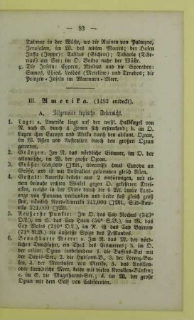 III. Amerika. (1492 entdeckt)