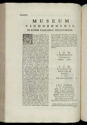 Museum Vindobonense In Atriis Caesareae Bibliothecae