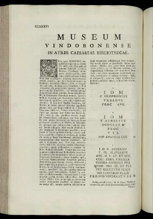 Museum Vindobonense In Atriis Caesareae Bibliothecae