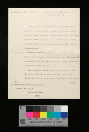 Korrespondenz Konteradmiral Johannes von Karpf mit diversen Empfängern