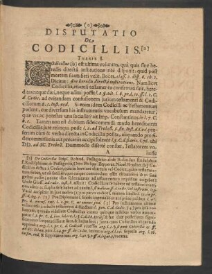 Disputatio De Codicillis.